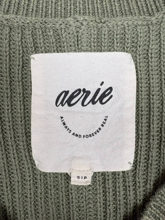 Aerie Striped Oversized Boxy Chunky Knit Pullover Slouchy Sweater Green Small - Picture 6 of 7
